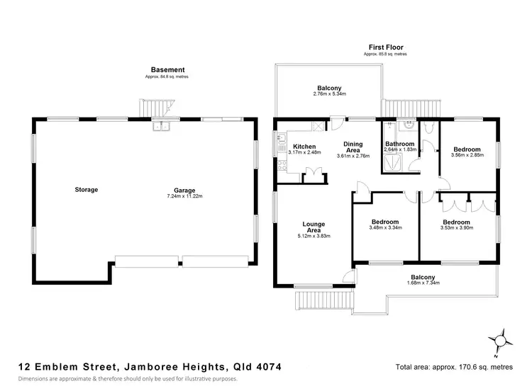 Floorplan of Homely house listing, 12 Emblem Street, Jamboree Heights QLD 4074