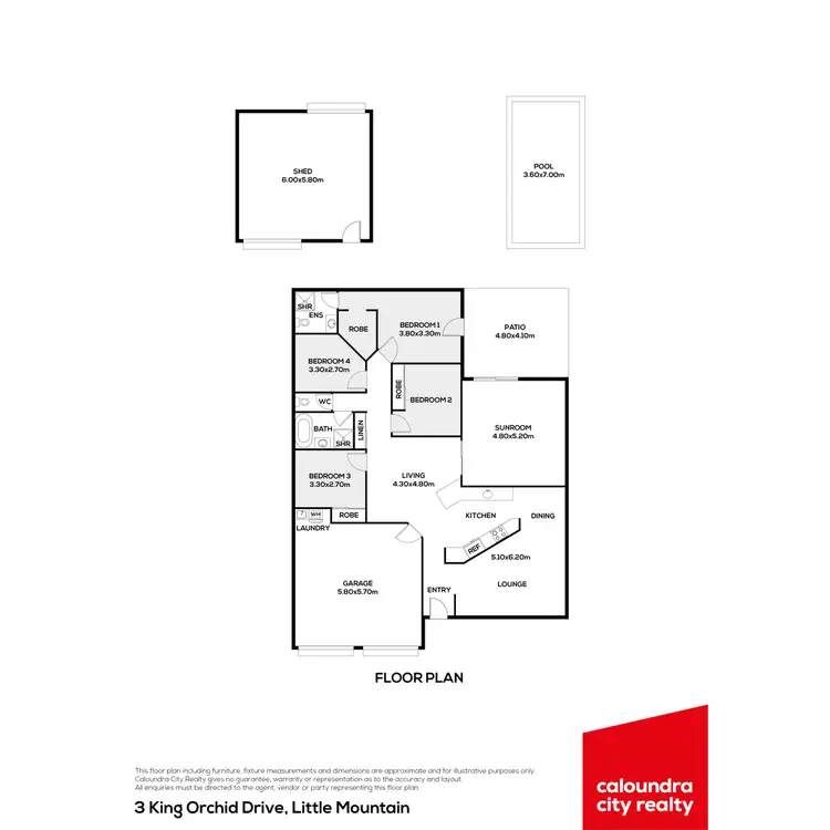 Floorplan of Homely house listing, 3 King Orchid Drive, Little Mountain QLD 4551