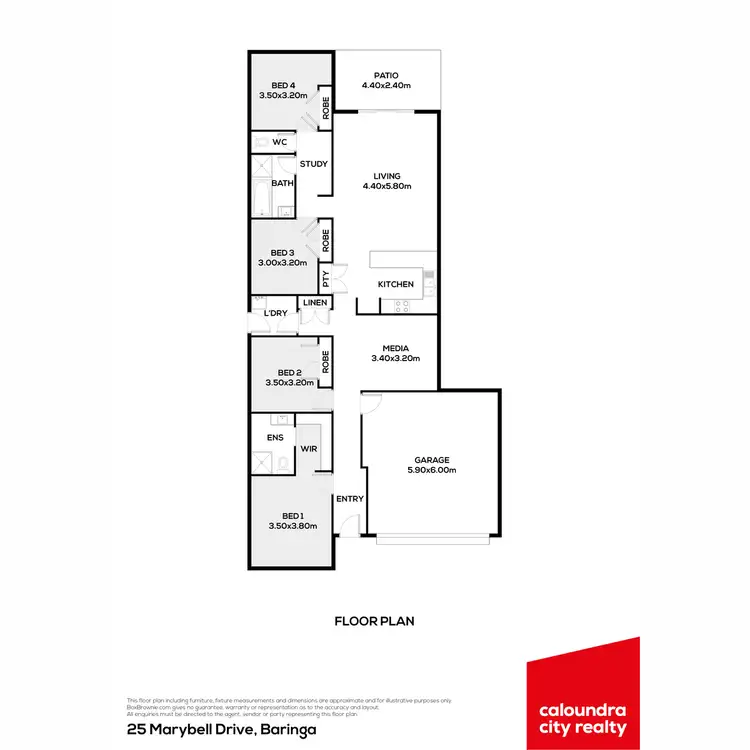 Floorplan of Homely house listing, 25 Marybell Drive, Baringa QLD 4551