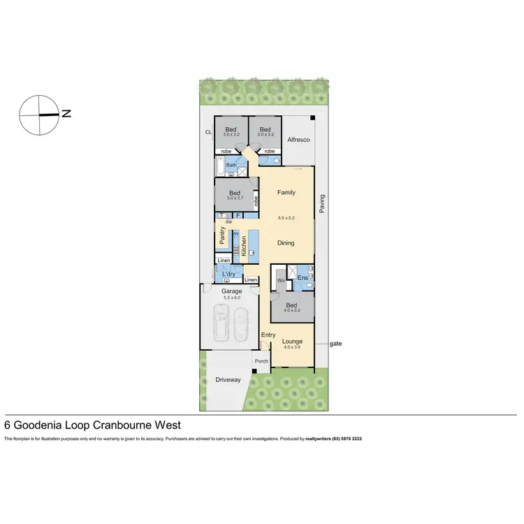 Floorplan of Homely house listing, 6 Goodenia Loop, Cranbourne West VIC 3977