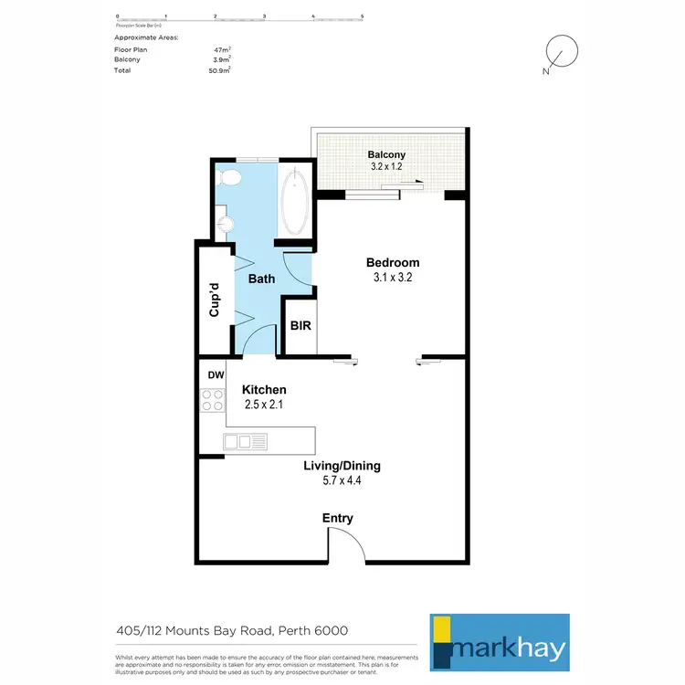 Floorplan of Homely apartment listing, 405/112 Mounts Bay Road, Perth WA 6000