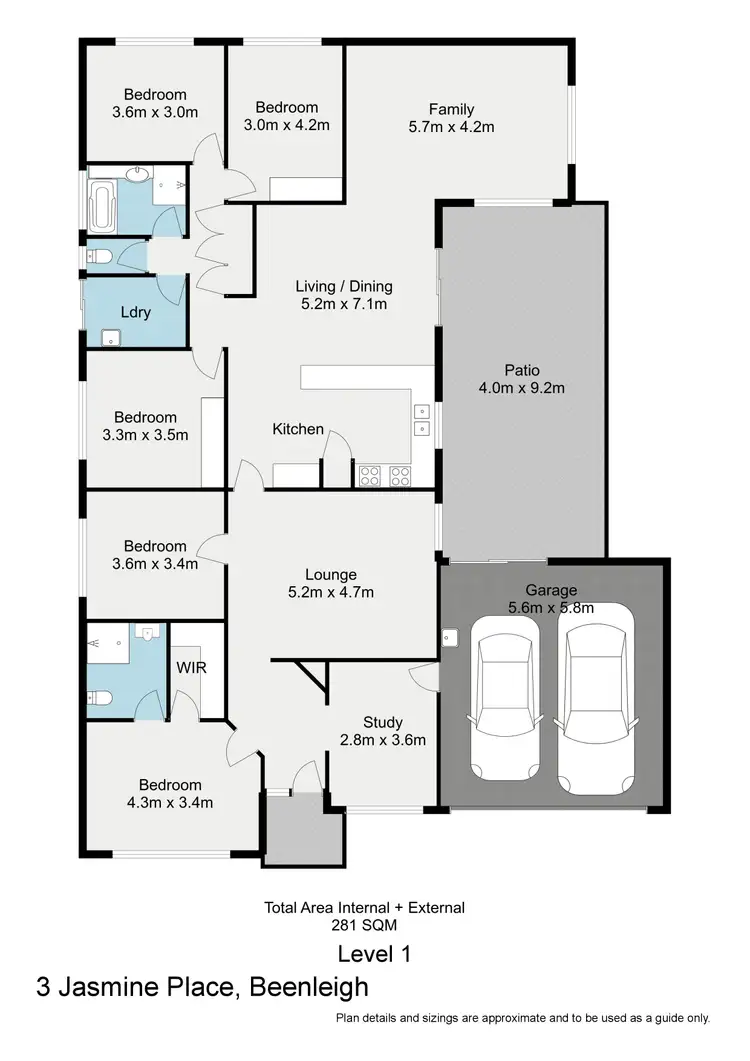 Floorplan of Homely house listing, 3 Jasmine Place, Beenleigh QLD 4207