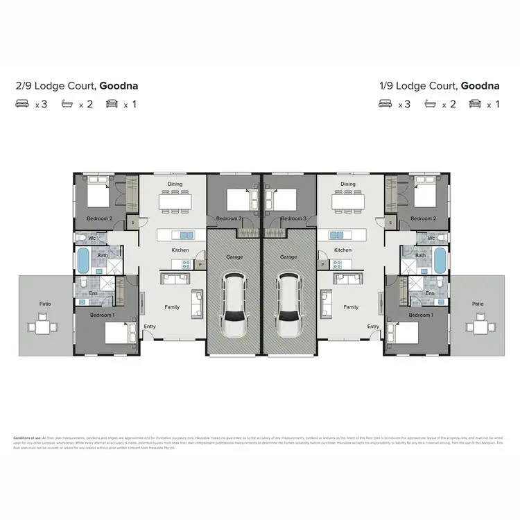 Floorplan of Homely semi-detached listing, 9 Lodge Court, Goodna QLD 4300