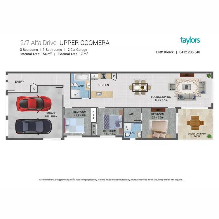 Floorplan of Homely semi-detached listing, 1/7 Alfa Drive, Upper Coomera QLD 4209