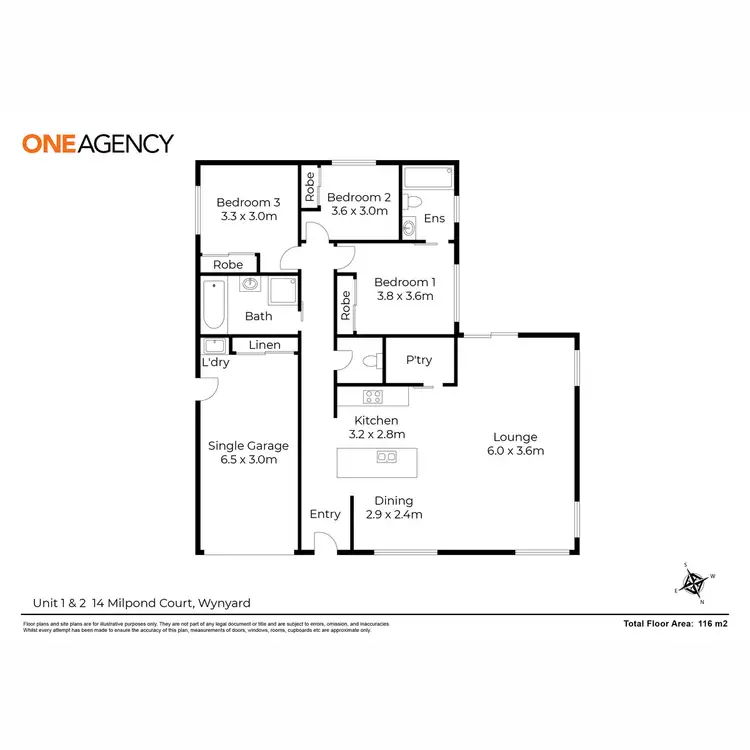 Floorplan of Homely unit listing, 1 & 2/14 Millpond Court, Wynyard TAS 7325