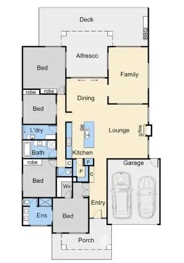 Floorplan of Homely house listing, 3 Kooyong Close, Officer VIC 3809