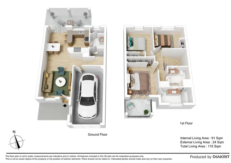 Floorplan of Homely townhouse listing, 26/1 Bass Court, North Lakes QLD 4509