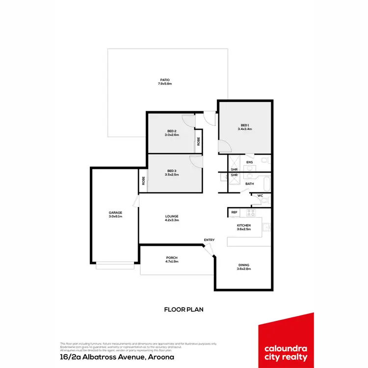 Floorplan of Homely unit listing, 16/2A Albatross Avenue, Aroona QLD 4551