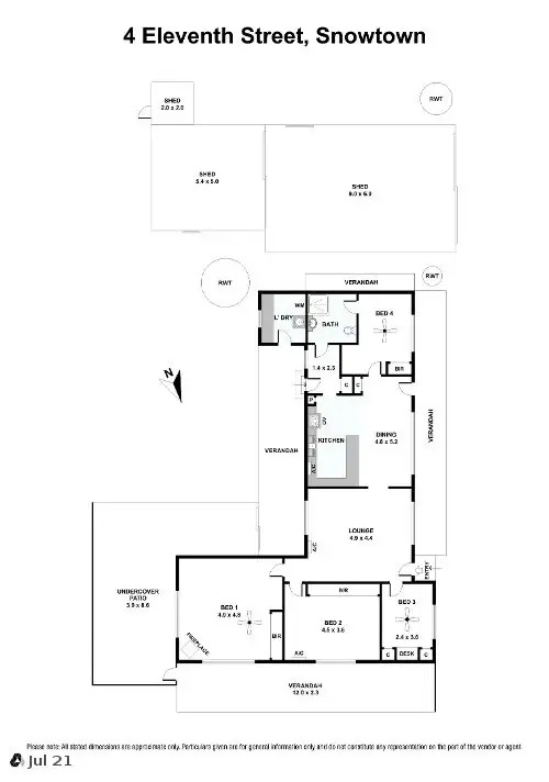 Floorplan of Homely house listing, 4 Eleventh Street, Snowtown SA 5520