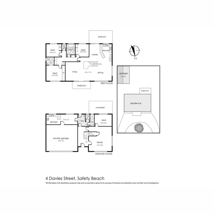 Floorplan of Homely house listing, 4 Davies Street, Safety Beach VIC 3936