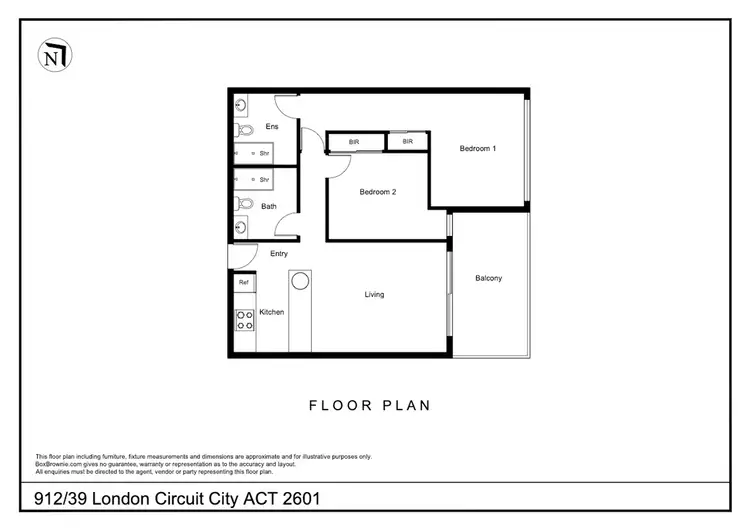 Floorplan of Homely unit listing, 912/39 London Circuit, City ACT 2601