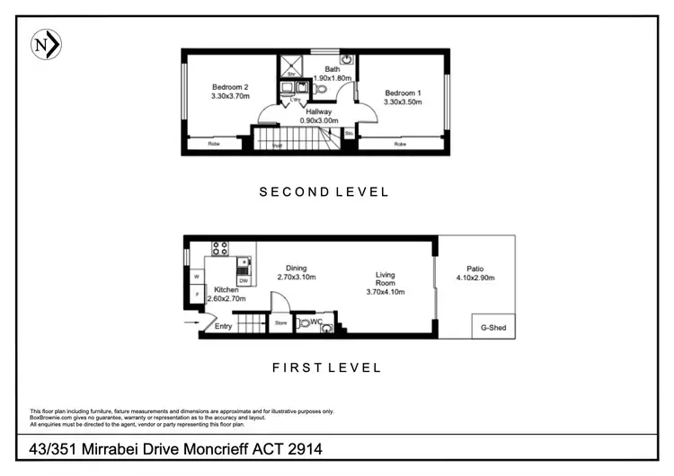 Floorplan of Homely townhouse listing, 43/351 Mirrabei Drive, Moncrieff ACT 2914