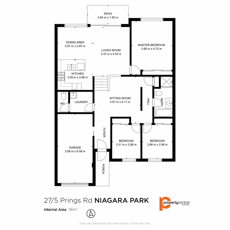 Floorplan of Homely villa listing, 27/5 Prings Road, Niagara Park NSW 2250