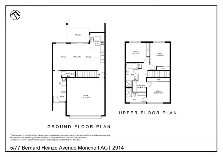 Floorplan of Homely townhouse listing, 5/77 Bernard Heinze Avenue, Moncrieff ACT 2914