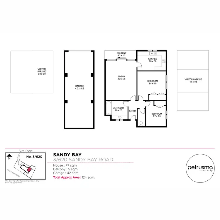 Floorplan of Homely unit listing, 3/620 Sandy Bay Road, Sandy Bay TAS 7005