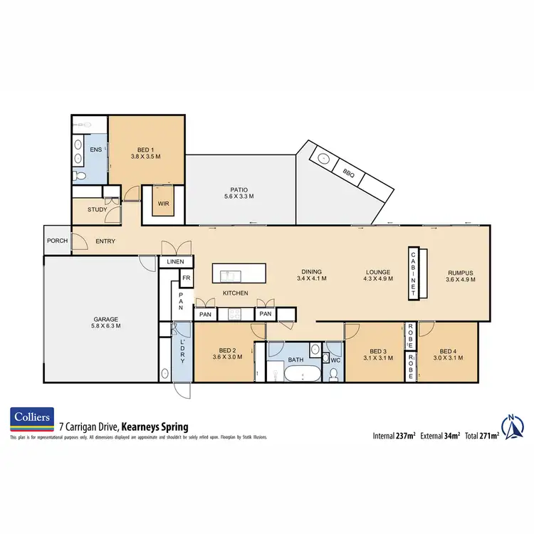 Floorplan of Homely house listing, 7 Carrigan Drive, Kearneys Spring QLD 4350