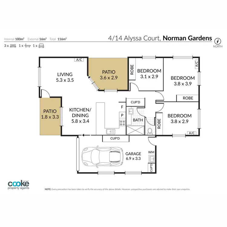 Floorplan of Homely unit listing, 4/14 Alyssa Court, Norman Gardens QLD 4701