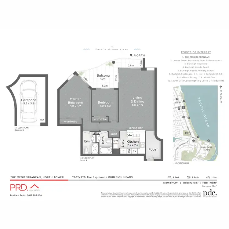 Floorplan of Homely unit listing, 2902/220 The Esplanade, Burleigh Heads QLD 4220