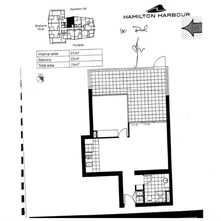 Floorplan of Homely apartment listing, 20001/8 Hercules Street, Hamilton QLD 4007