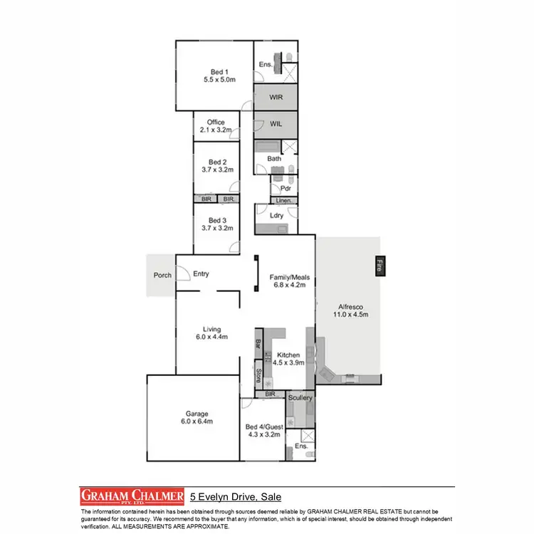 Floorplan of Homely house listing, 5 Evelyn Drive, Sale VIC 3850