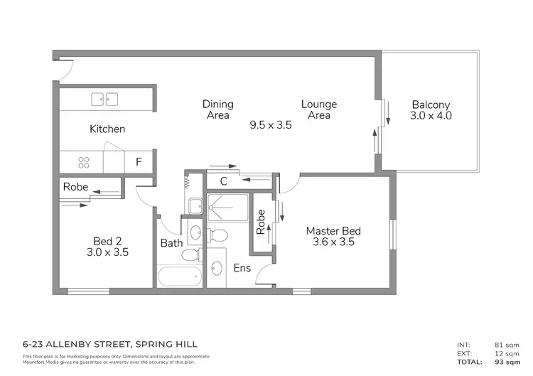 Floorplan of Homely apartment listing, 6/23 Allenby Street, Spring Hill QLD 4000