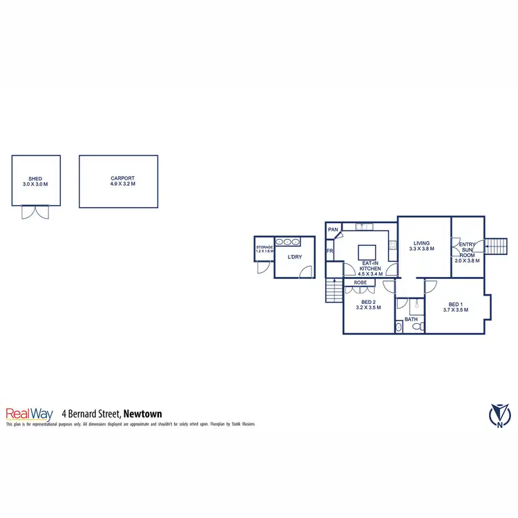 Floorplan of Homely house listing, 4 Bernard Street, Newtown QLD 4350