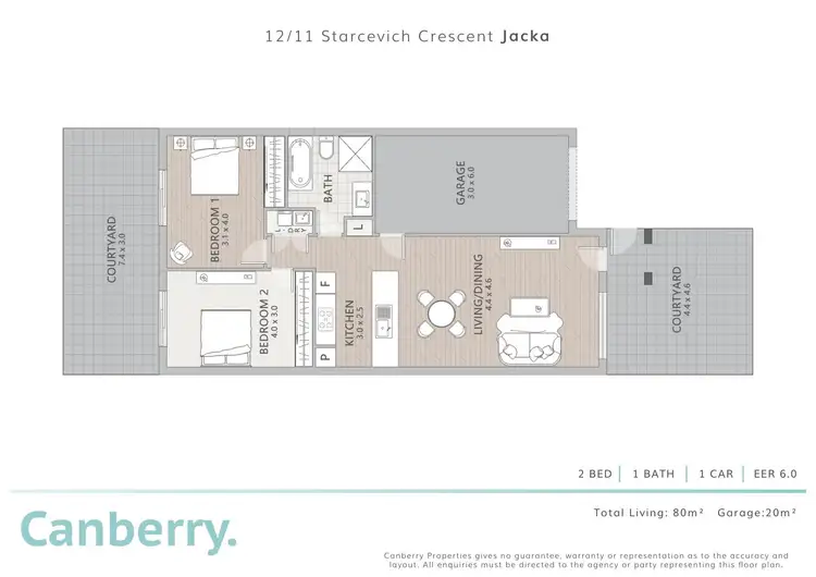 Floorplan of Homely townhouse listing, 12/11 Starcevich Crescent, Jacka ACT 2914