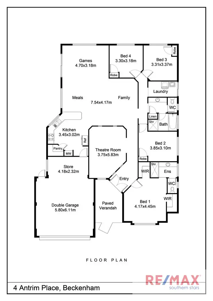 Floorplan of Homely house listing, 4 Antrim Place, Beckenham WA 6107