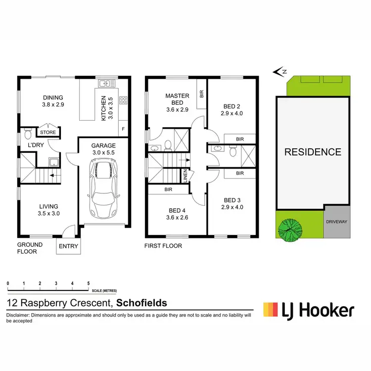 Floorplan of Homely townhouse listing, 12 Raspberry Crescent, Schofields NSW 2762