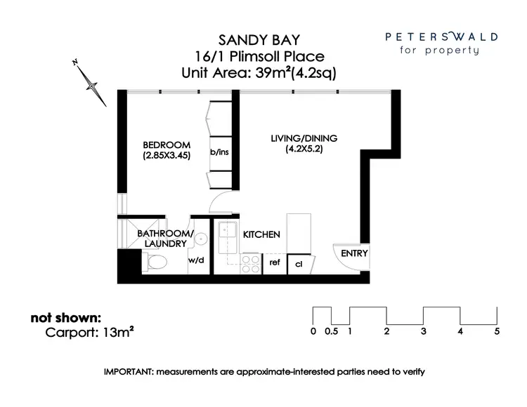 Floorplan of Homely flat listing, 16/1 Plimsoll Place, Sandy Bay TAS 7005