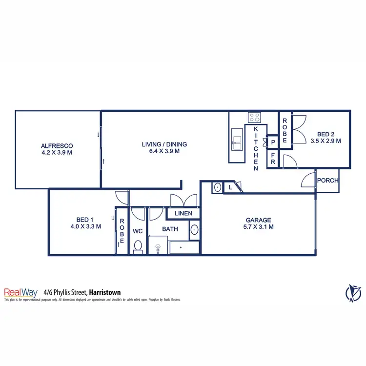 Floorplan of Homely unit listing, 4/6-6A Phyllis Street, Harristown QLD 4350