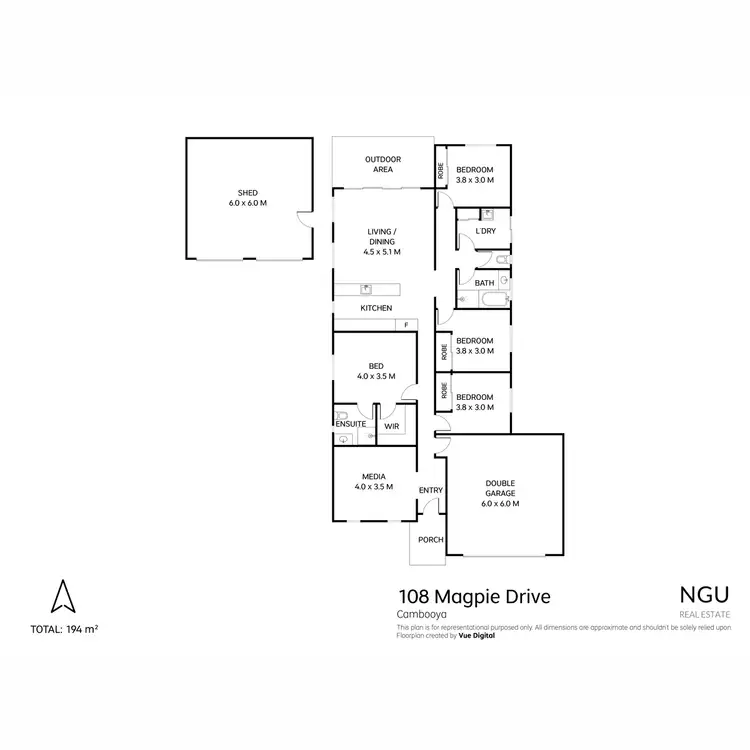 Floorplan of Homely house listing, 108 Magpie Drive, Cambooya QLD 4358