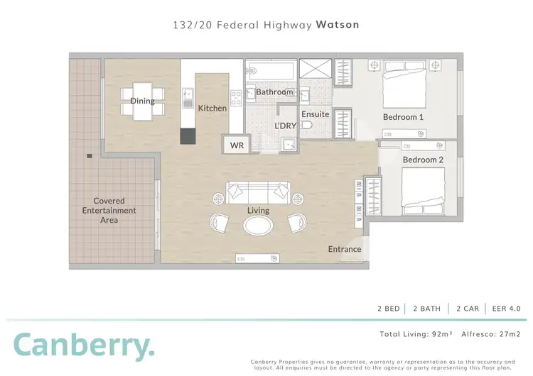 Floorplan of Homely apartment listing, 132/20 Federal Highway, Watson ACT 2602