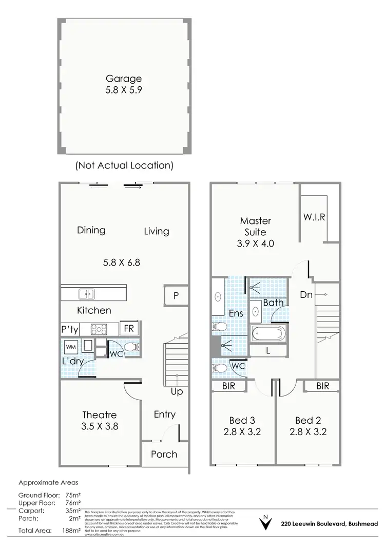 Floorplan of Homely house listing, 220 Leeuwin Boulevard, Bushmead WA 6055