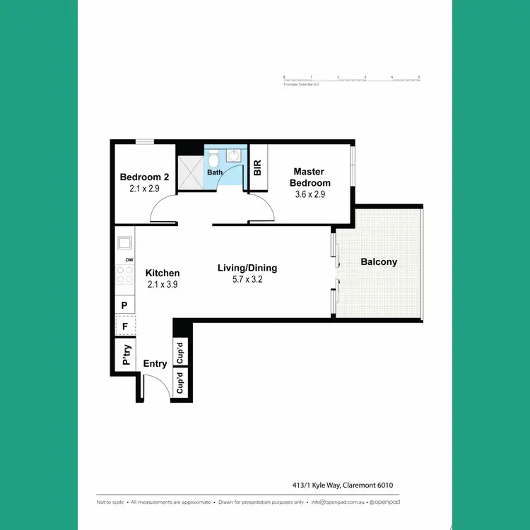 Floorplan of Homely apartment listing, 413/1 Kyle Way, Claremont WA 6010
