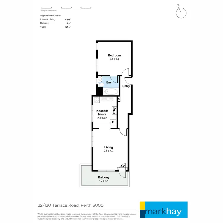 Floorplan of Homely apartment listing, 22/120 Terrace Road, Perth WA 6000