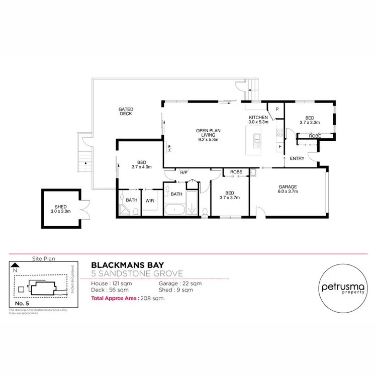 Floorplan of Homely house listing, 5 Sandstone Grove, Blackmans Bay TAS 7052