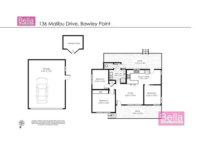 Floorplan of Homely house listing, 136 Malibu Drive, Bawley Point NSW 2539
