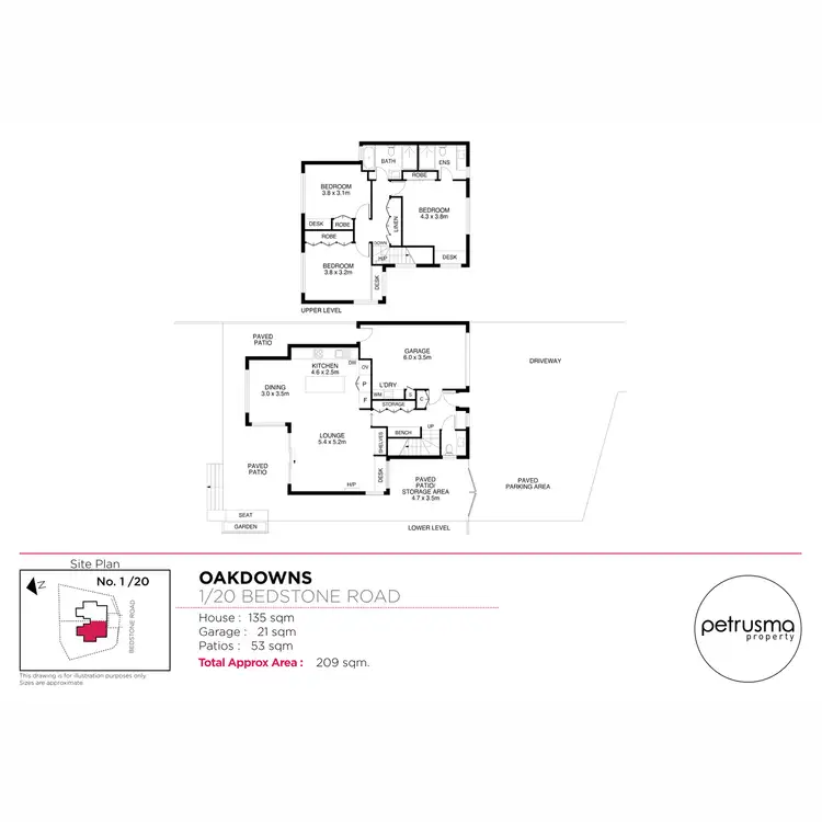 Floorplan of Homely townhouse listing, 1/20 Bedstone Road, Oakdowns TAS 7019