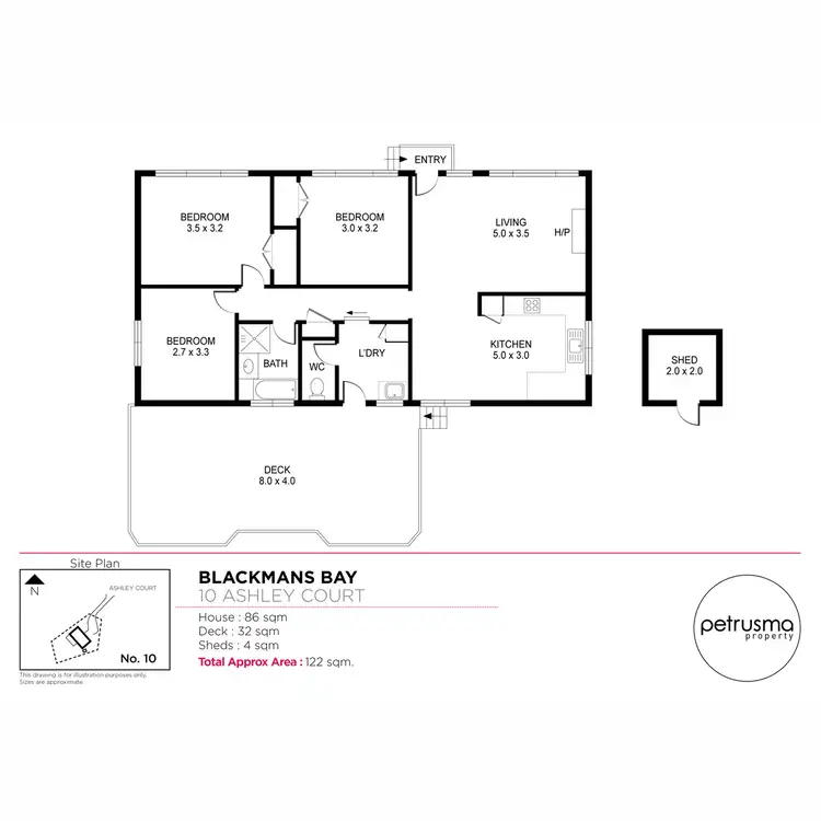 Floorplan of Homely house listing, 10 Ashley Court, Blackmans Bay TAS 7052
