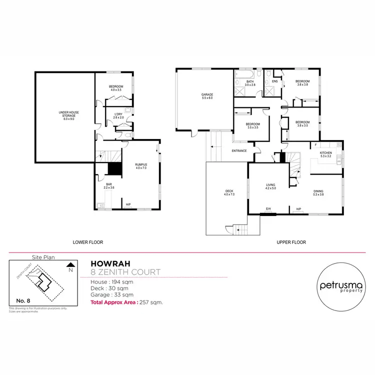Floorplan of Homely house listing, 8 Zenith Court, Howrah TAS 7018