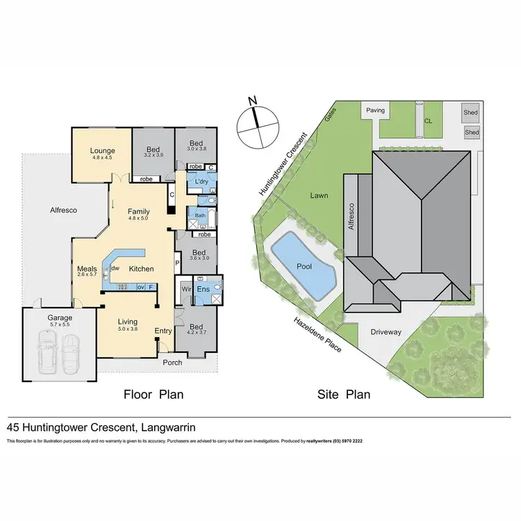 Floorplan of Homely house listing, 45 Huntingtower Crescent, Langwarrin VIC 3910