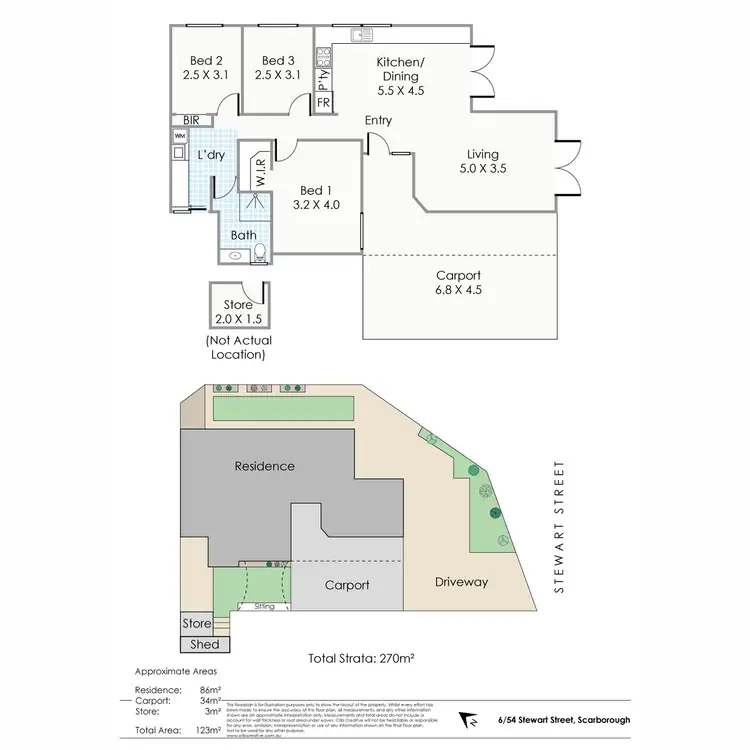 Floorplan of Homely villa listing, 6/54 Stewart Street, Scarborough WA 6019