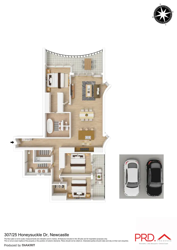 Floorplan of Homely unit listing, 307/25 Honeysuckle Drive, Newcastle NSW 2300