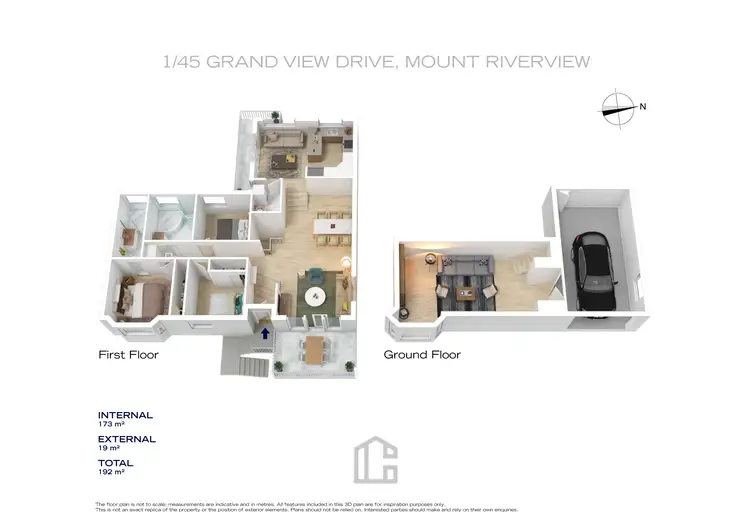 Floorplan of Homely semi-detached listing, 1/45 Grand View Drive, Mount Riverview NSW 2774