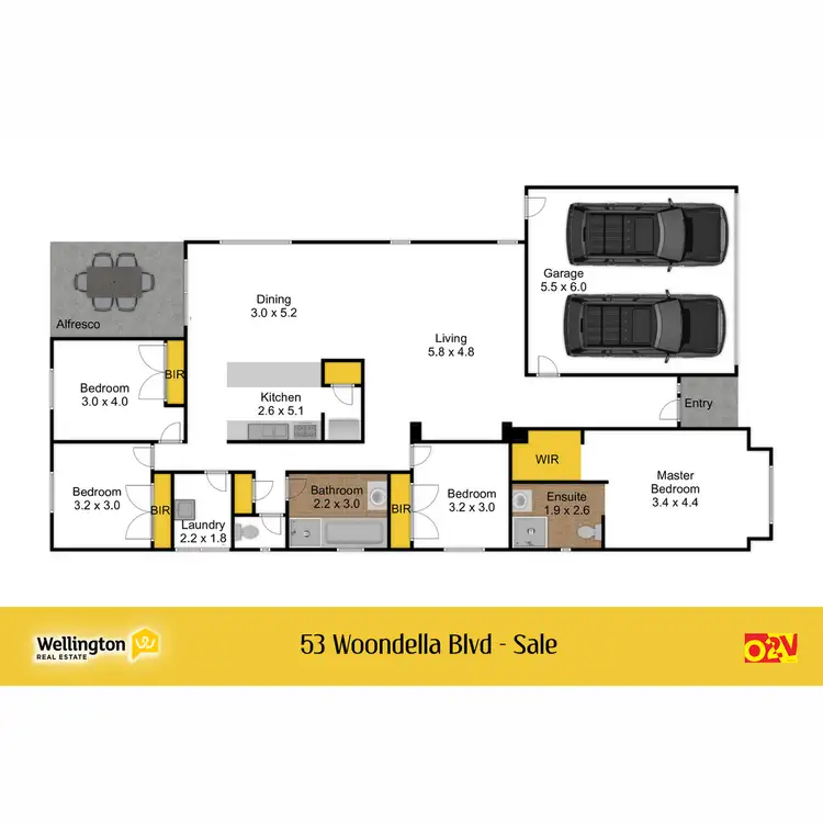Floorplan of Homely house listing, 53 Woondella Boulevard, Sale VIC 3850