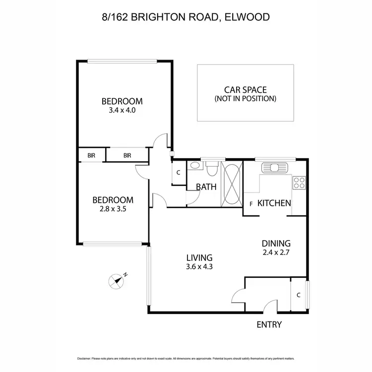 Floorplan of Homely apartment listing, 8/162 Brighton Road, Ripponlea VIC 3185