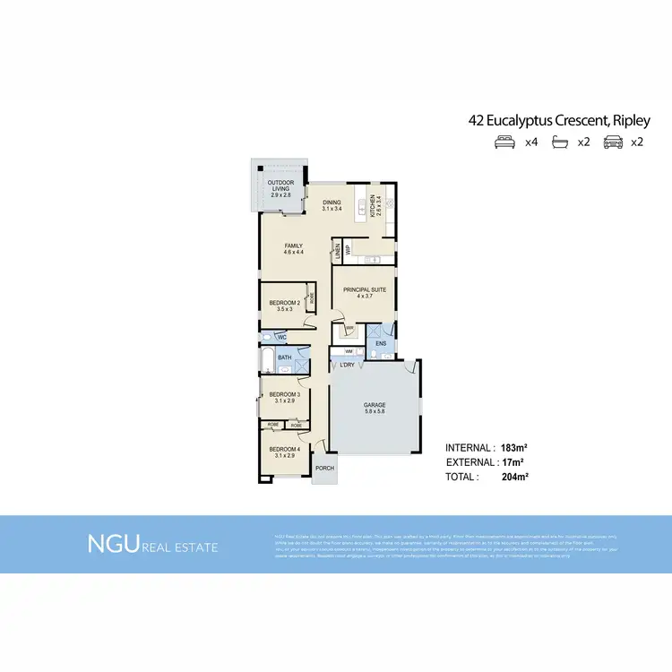 Floorplan of Homely house listing, 42 Eucalyptus Crescent, Ripley QLD 4306