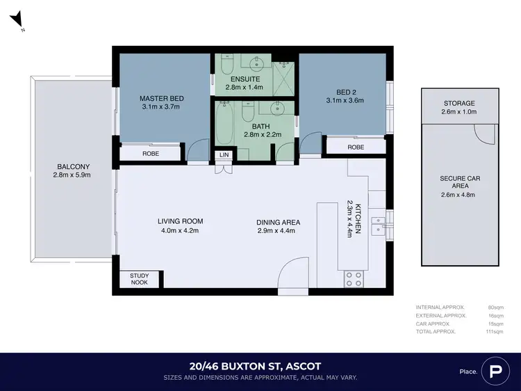 Floorplan of Homely apartment listing, 20/46 Buxton Street, Ascot QLD 4007