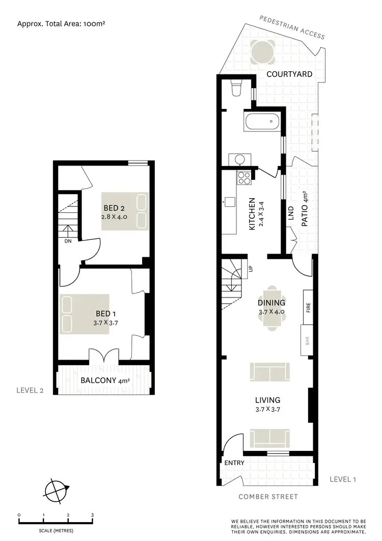 Floorplan of Homely terrace listing, 50 Comber Street, Paddington NSW 2021